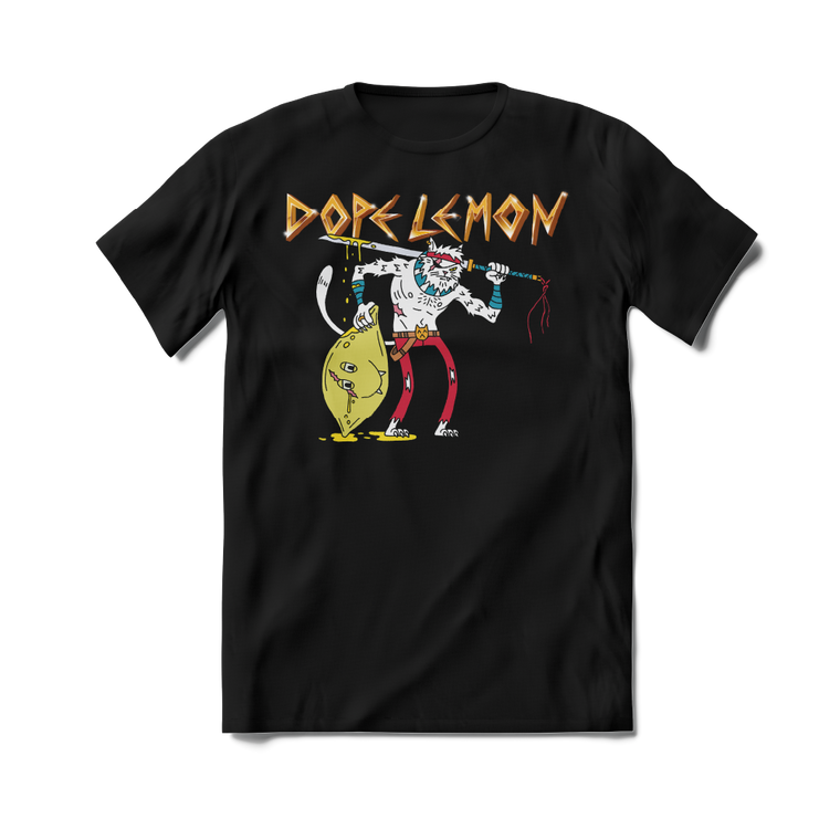 Dope Lemon / Sword Cat Black T-Shirt