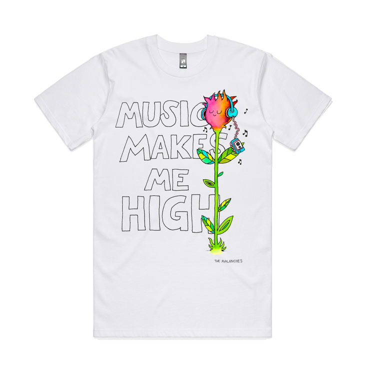 Music Makes Me High / White T-Shirt