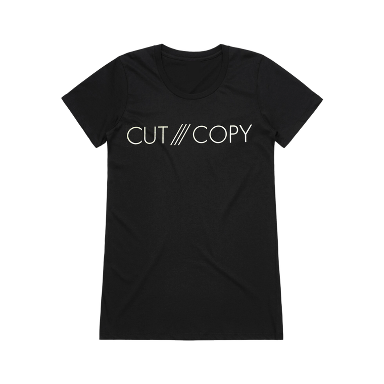 Cut Copy Logo / Womens Black T-Shirt