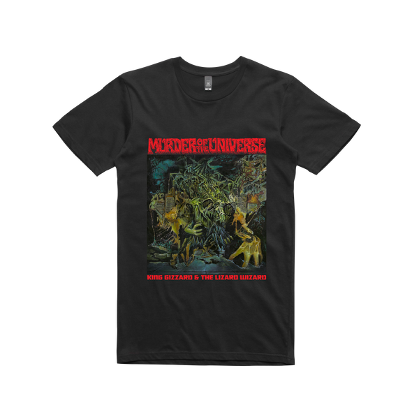 King Gizzard and The Lizard Wizard 'Murder Of The Universe' / Black Tshirt. Printed on AS
