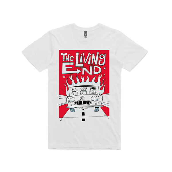 The Living End Cartoon Car White T Shirt Sound Au