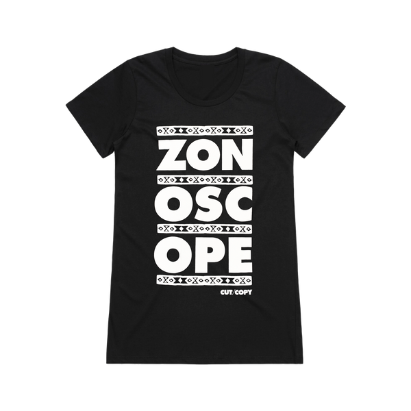 Zonoscope Text Black T Shirt Sound Au