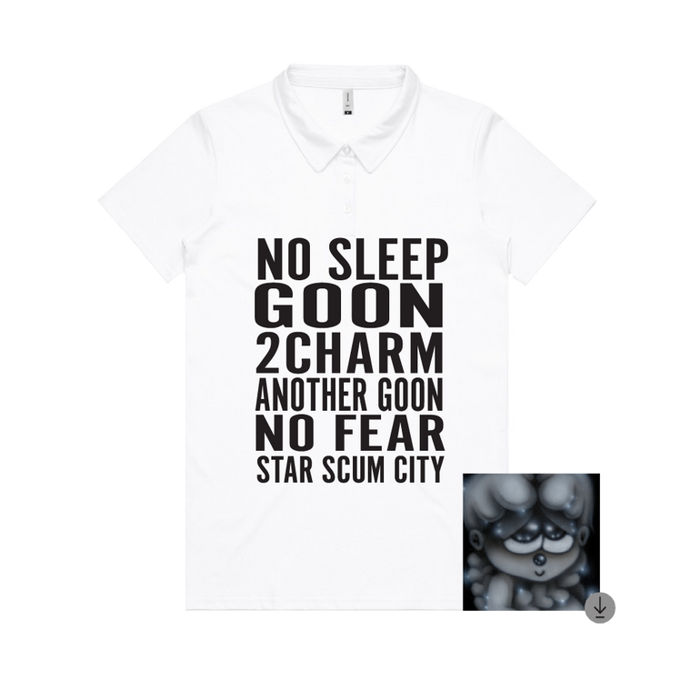 2charm / No Sleep White Polo & Digital Download ***PRE-ORDER***