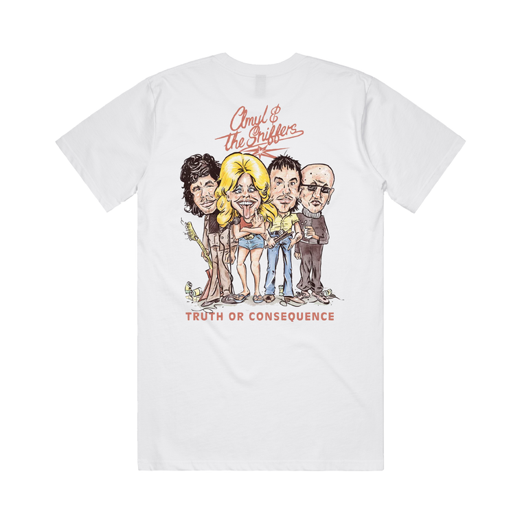 Amyl and The Sniffers / Truth or Consequence White T-Shirt ***PRE-ORDER***