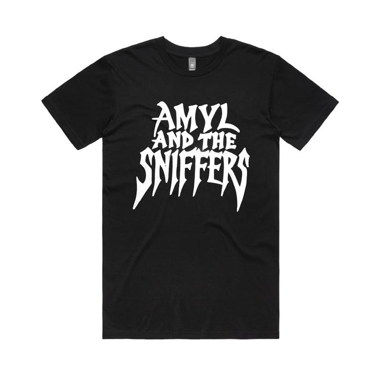 Amyl and The Sniffers / Rennie Blood White on Black T-Shirt