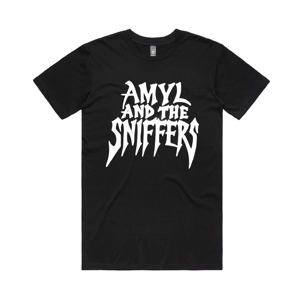 Amyl and The Sniffers / Rennie Blood White on Black T-Shirt