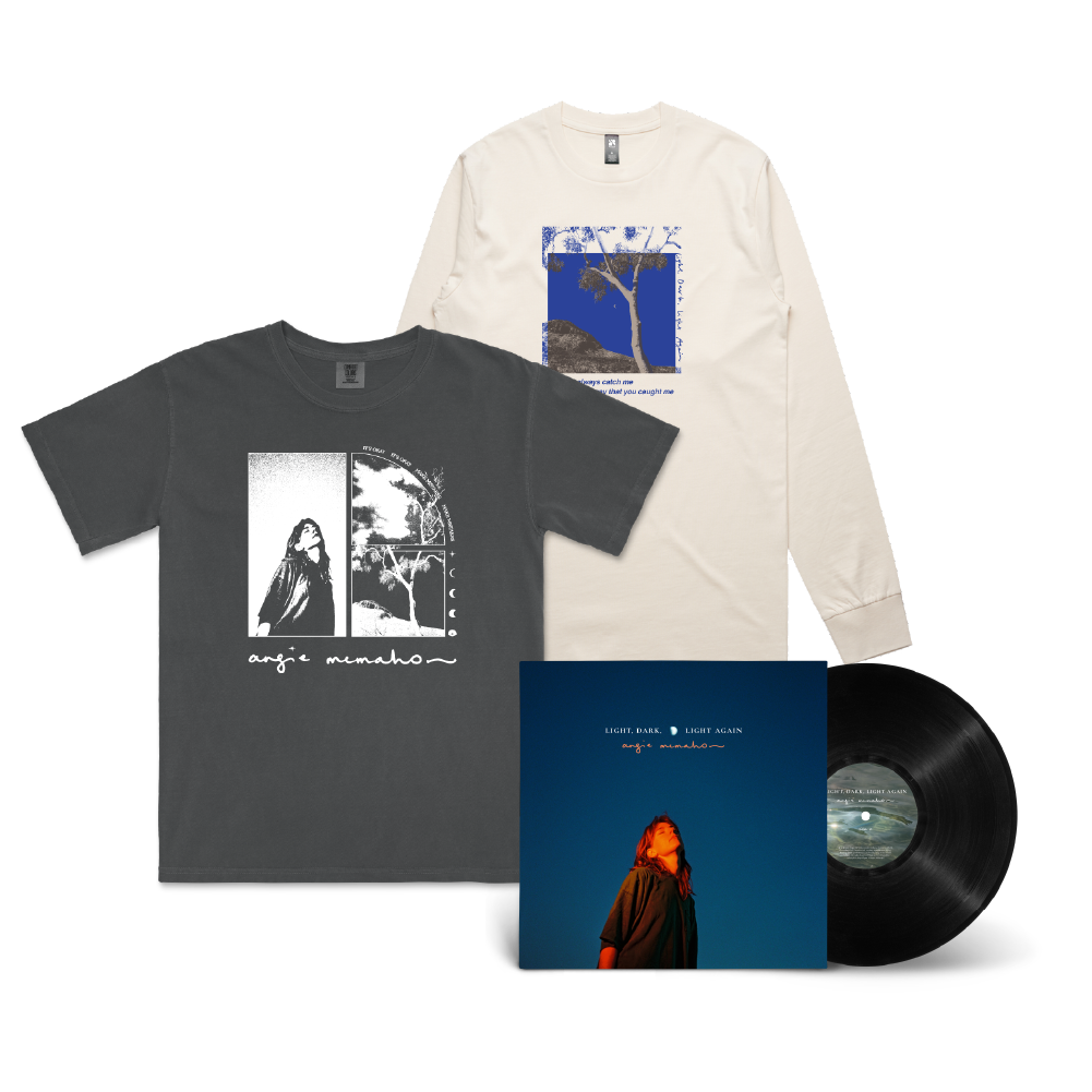 Angie McMahon / Light, Dark, Light Again LP Black Vinyl, Ecru Longsleeve & Graphite T-Shirt Bundle