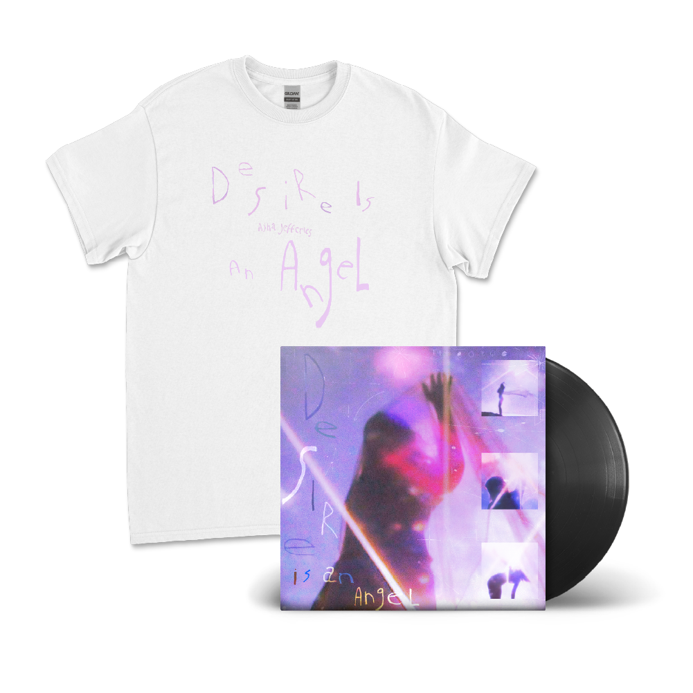 Asha Jefferies / Desire Is An Angel LP Black Vinyl & White T-Shirt ***PRE-ORDER***