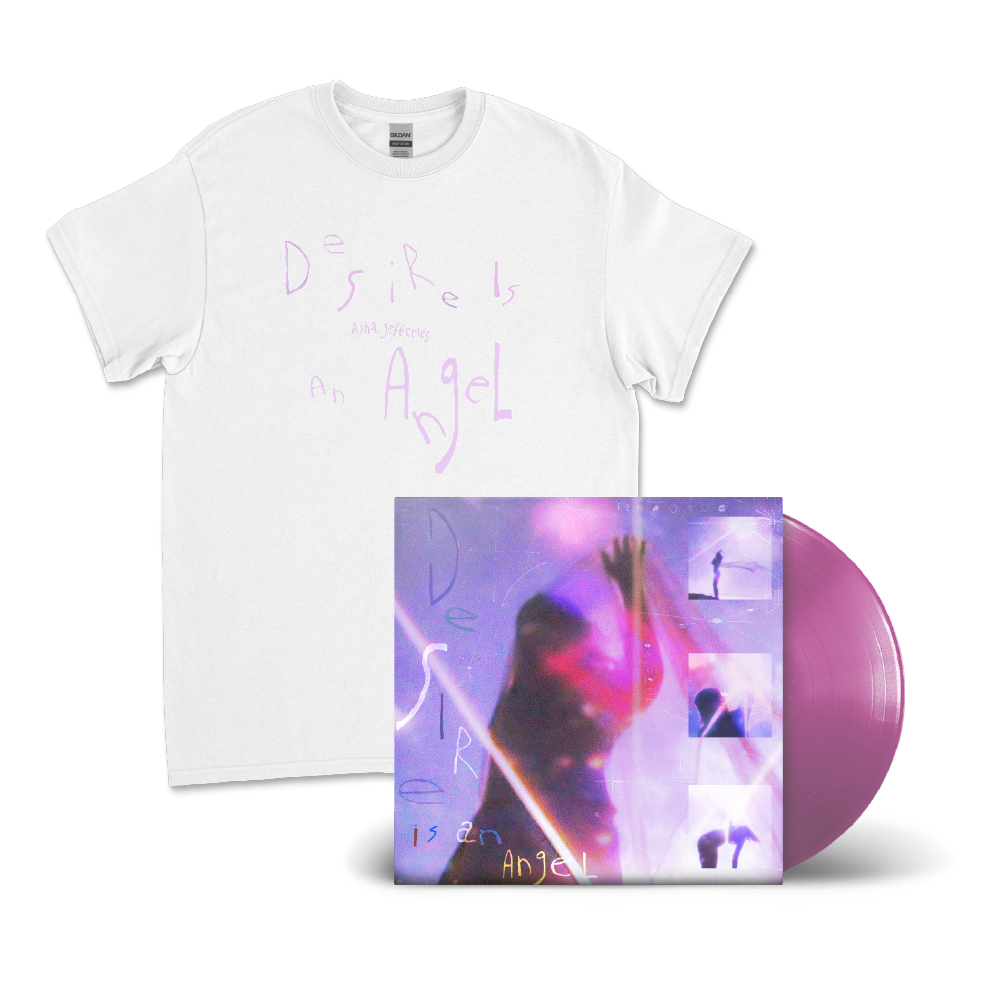 Asha Jefferies / Desire Is An Angel LP Violet Vinyl & White T-Shirt ***PRE-ORDER***