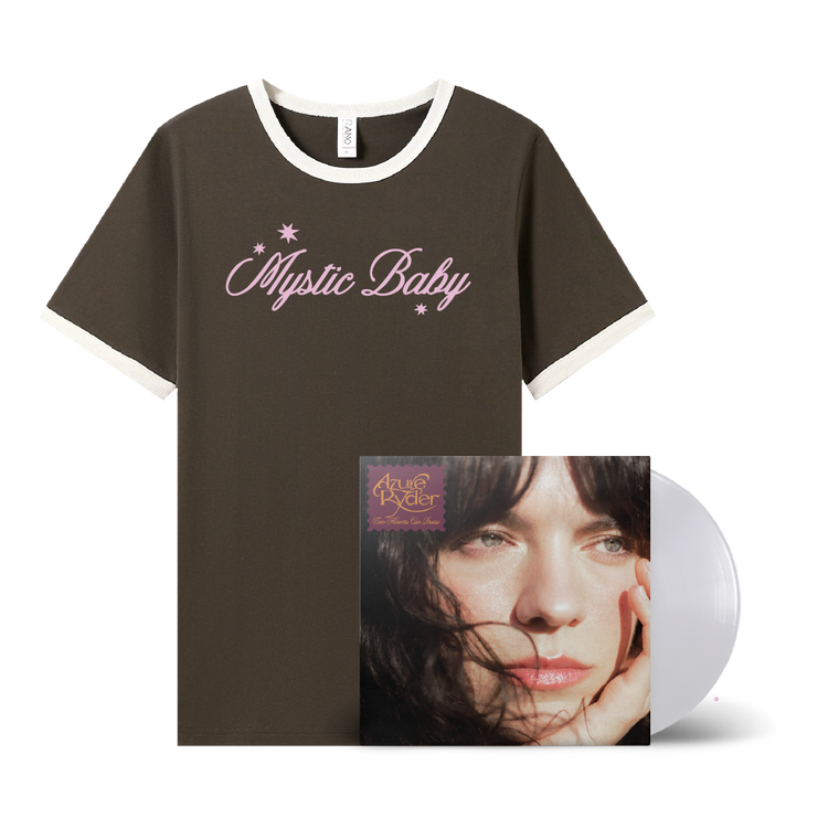 Azure Ryder / Even Flowers Can Bruise LP Clear Vinyl & Brown Ringer Tee ***PRE-ORDER***