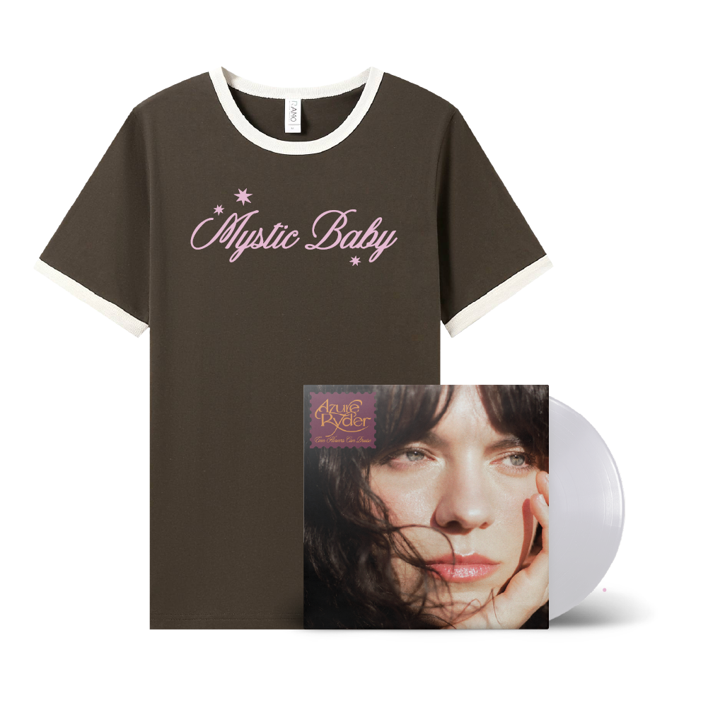 Azure Ryder / Even Flowers Can Bruise LP Clear Vinyl & Brown Ringer Tee ***PRE-ORDER***