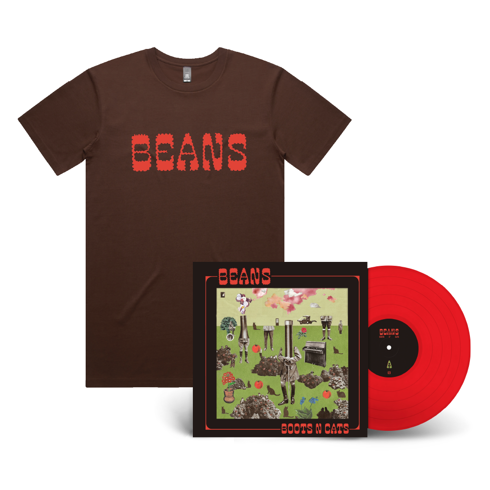 Beans / Boots N Cats LP Clear Red Vinyl & T-Shirt Bundle