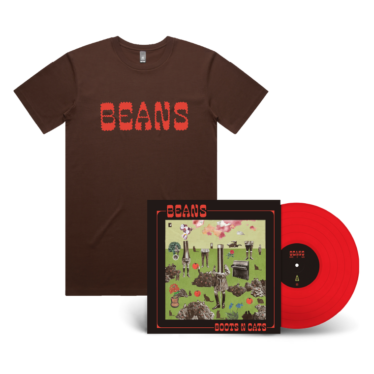 Beans / Boots N Cats LP Clear Red Vinyl & T-Shirt Bundle  ***PRE-ORDER***