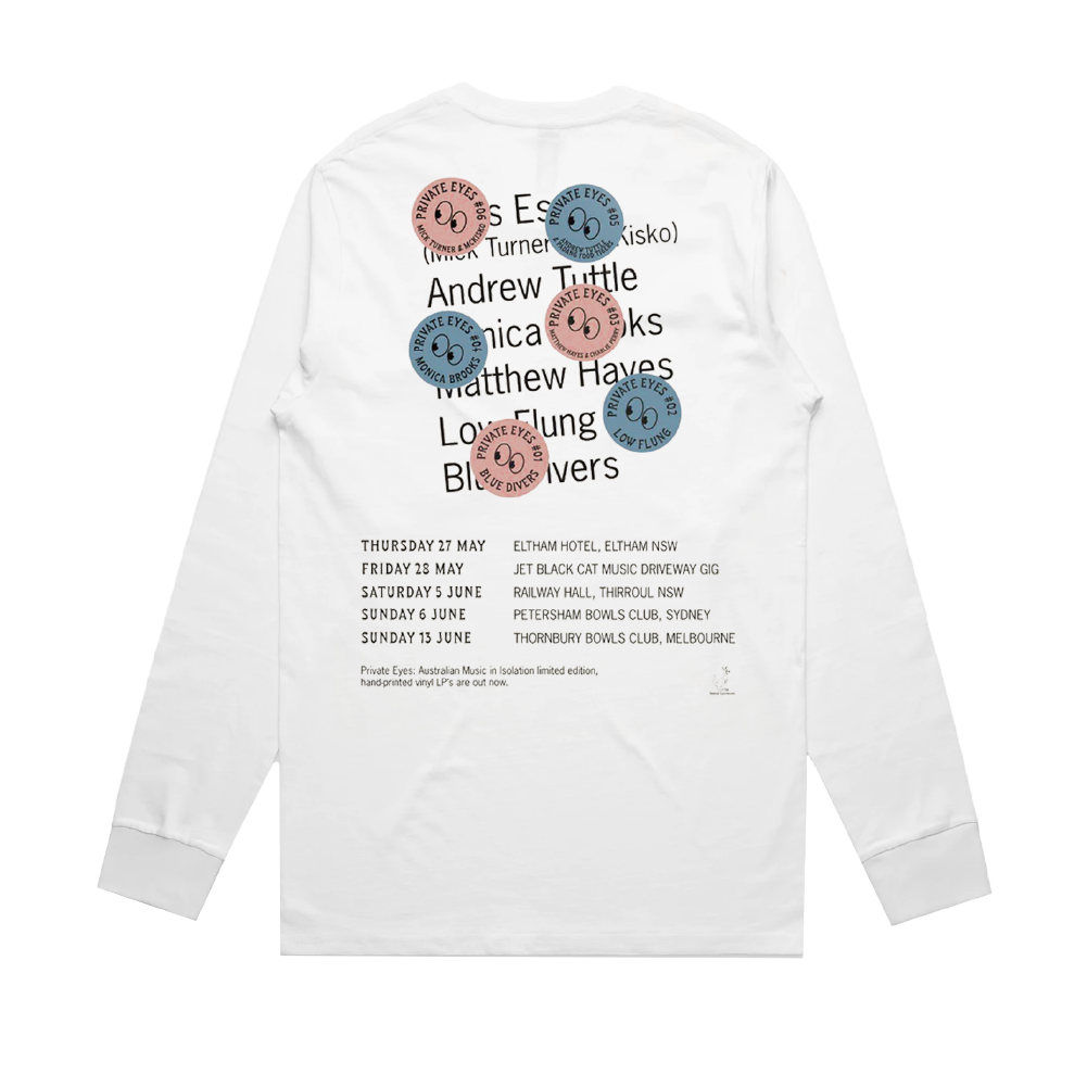 Bedroom Suck Records / Private Eyes Limited Edition 2021 Tour Longsleeve (White)