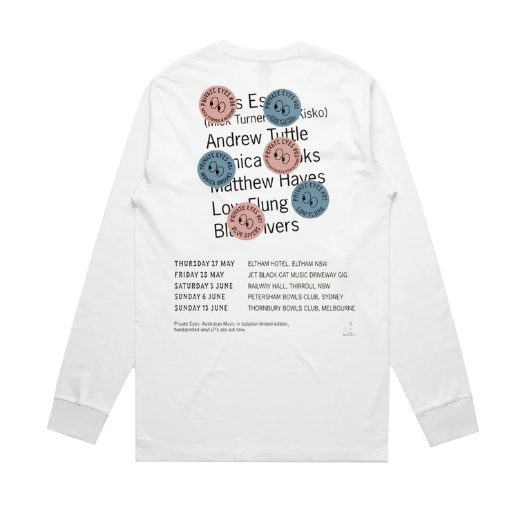 Bedroom Suck Records / Private Eyes Limited Edition 2021 Tour Longsleeve (White)