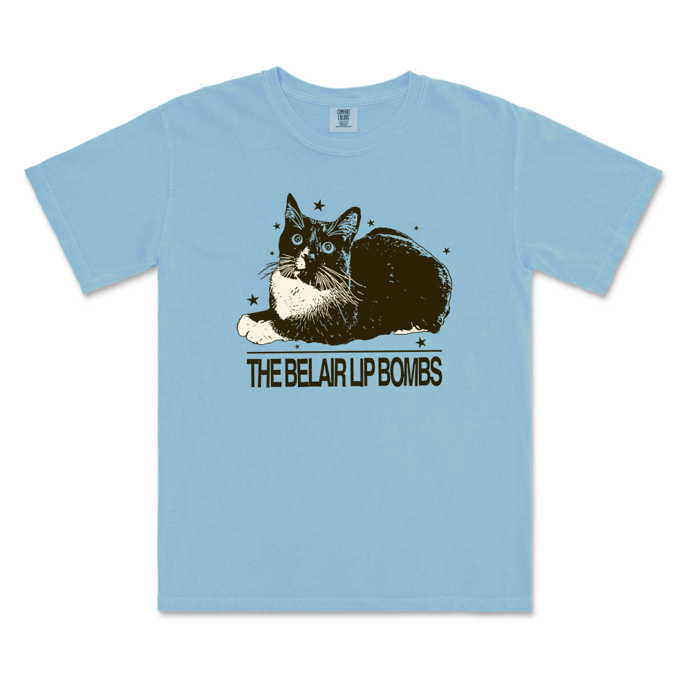 The Belair Lip Bombs / Cat T-Shirt - Blue