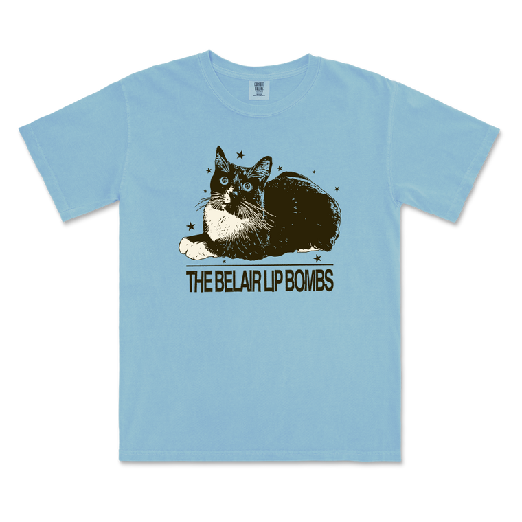 The Belair Lip Bombs / Cat T-Shirt - Blue