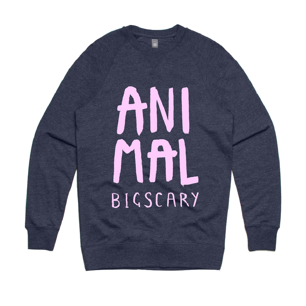 Big Scary / Animal Sweater - Navy Marle