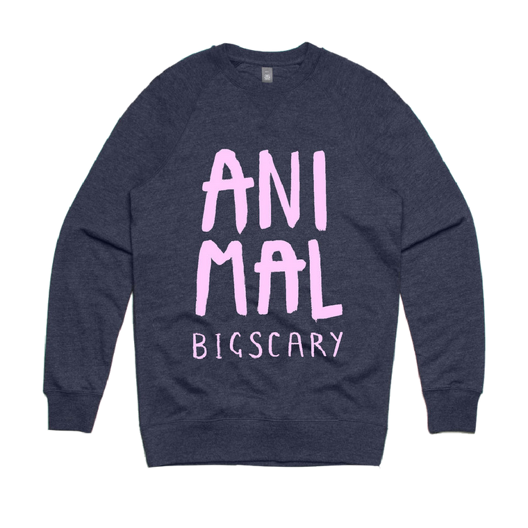 Big Scary / Animal Sweater - Navy Marle