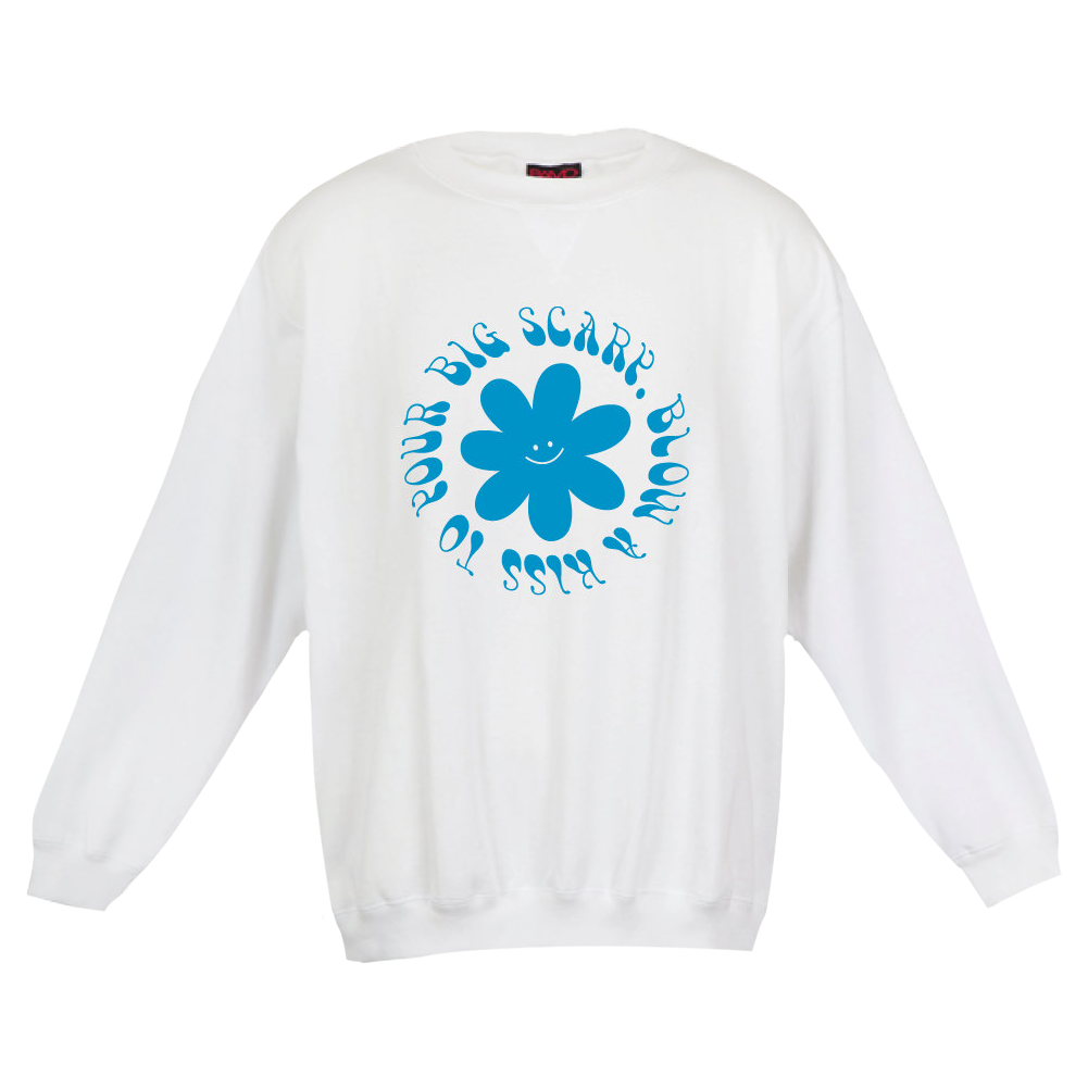 Big Scary / Blow A Kiss To Your BS Sweater - White