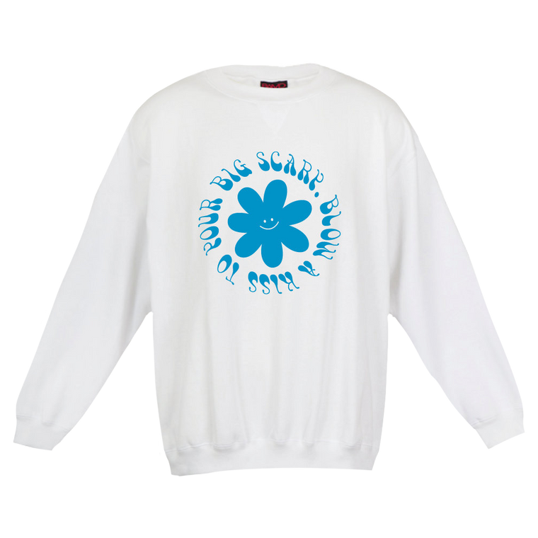 Big Scary / Blow A Kiss To Your BS Sweater - White