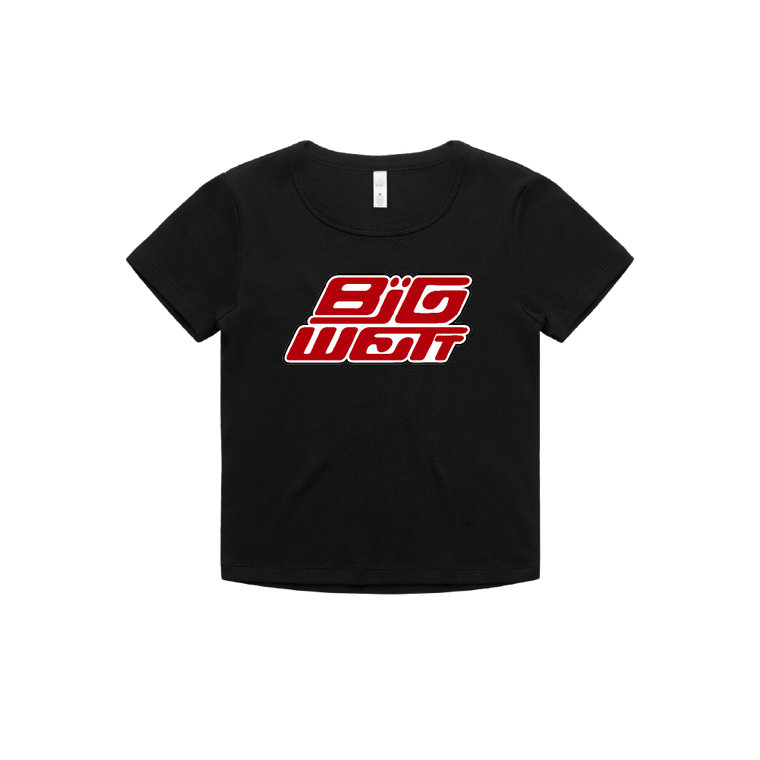 BIG WETT / Stacked Logo Baby Tee- Black