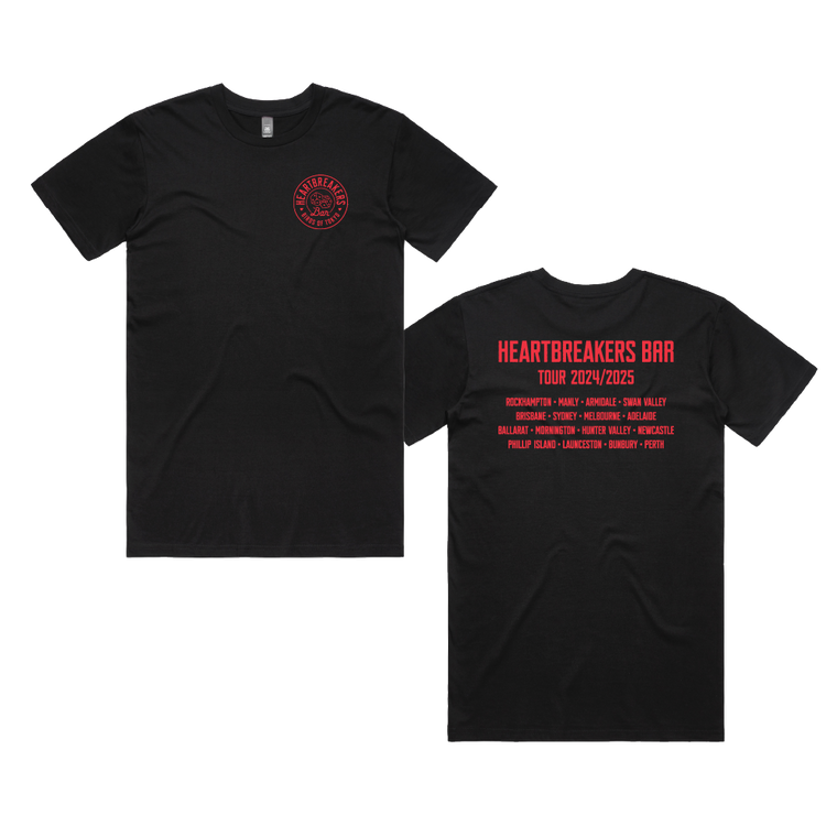 Heartbreakers Bar Tour Black Tee