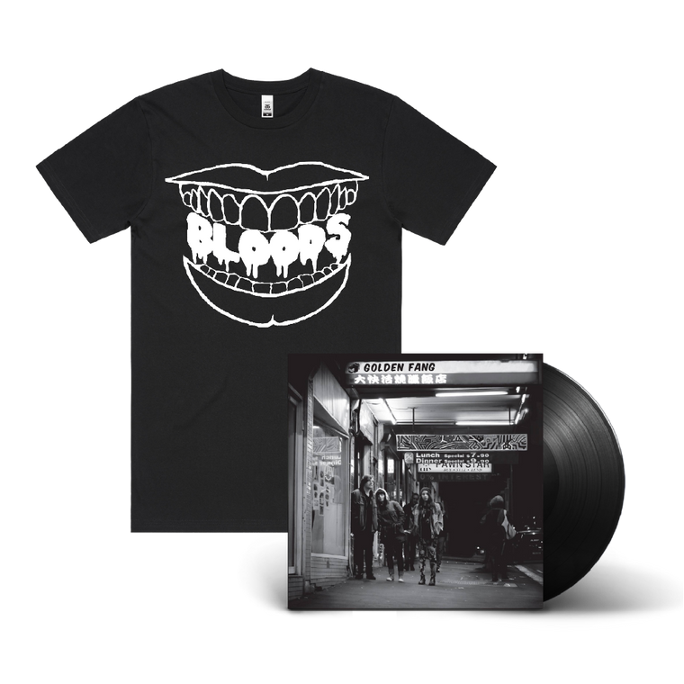 Bloods / Into My Arms Bundle: Golden Fang 12" Vinyl & Black T-Shirt