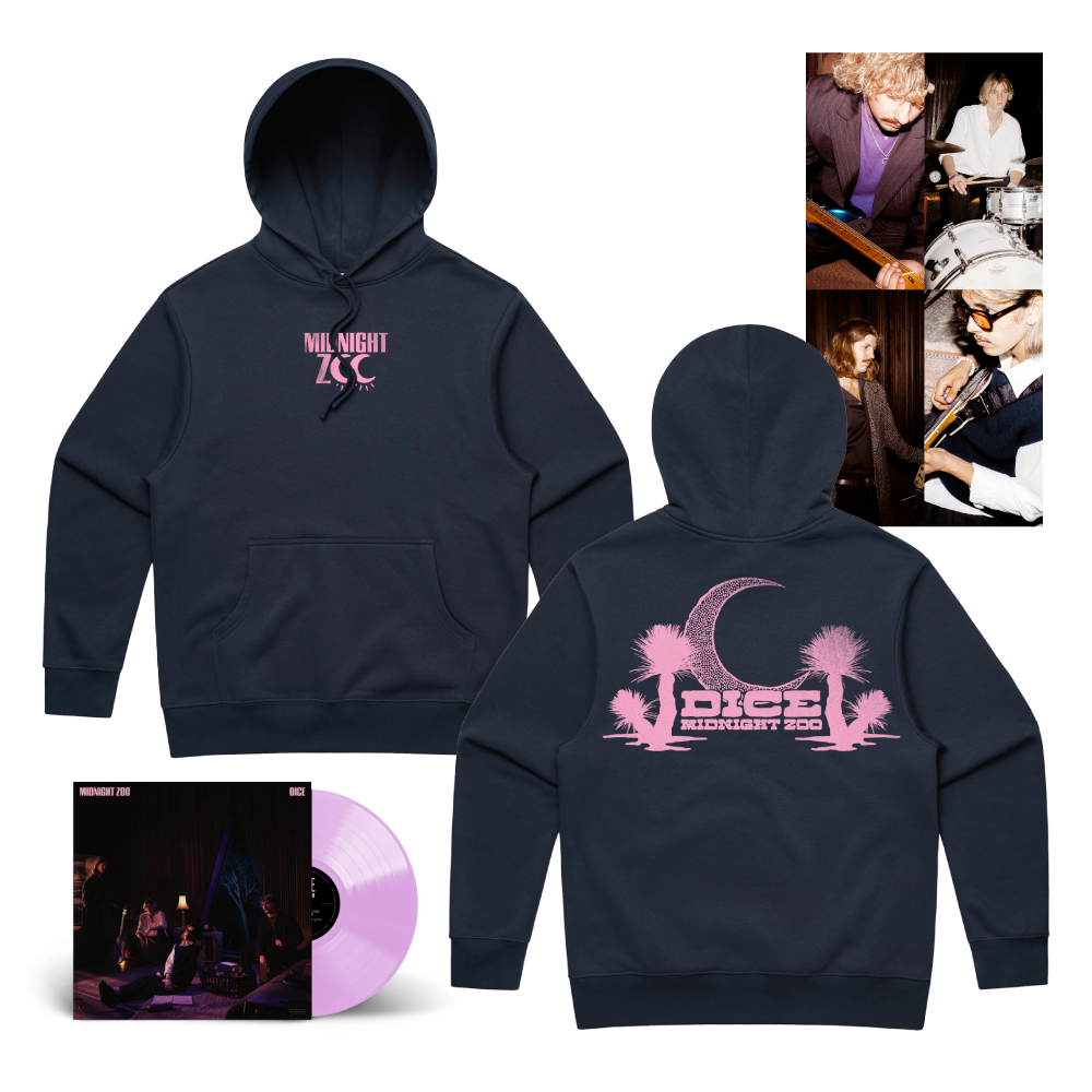 DICE / Midnight Zoo LP Clear Pink Vinyl & Midnight Blue Hoodie