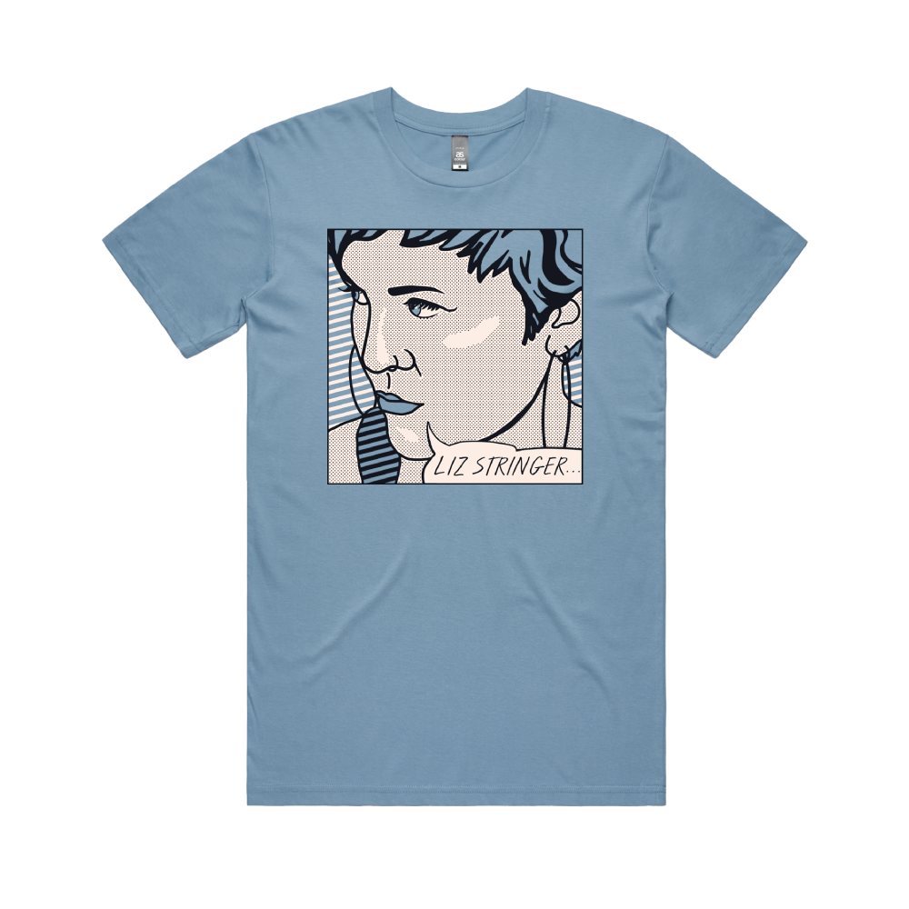 Liz Stringer / Face T-Shirt Blue – sound-merch.com.au