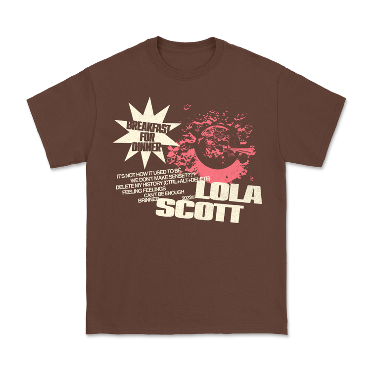 Lola Scott / Breakfast For Dinner Brown T-Shirt