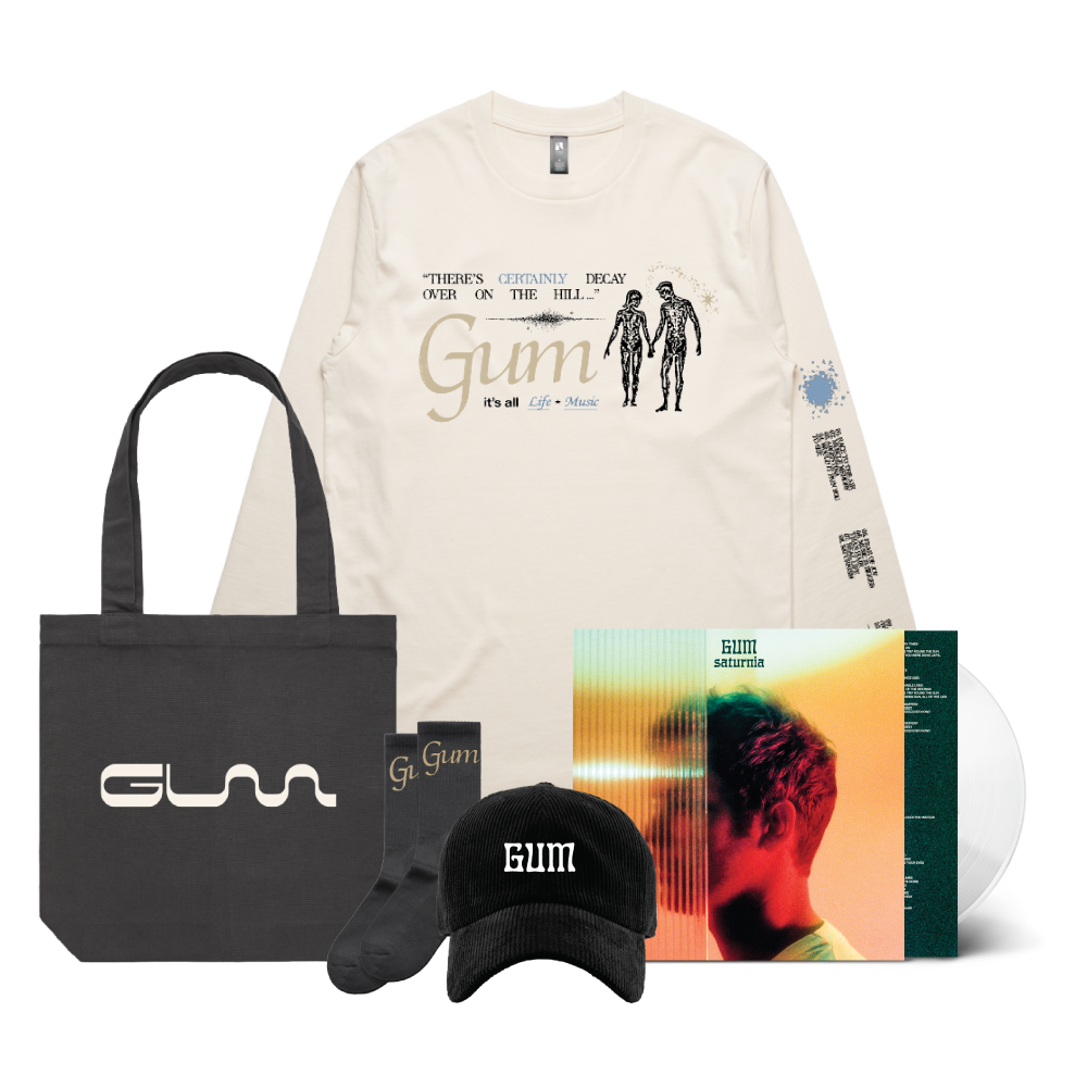 GUM / Saturnia LP Ultra Clear Vinyl, Longsleeve, Hat, Tote & Socks Bundle
