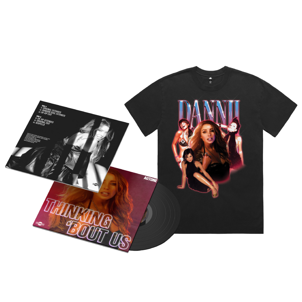 Dannii Minogue & Autone / Thinking ‘Bout Us 12" Vinyl & Dannii Vintage Black T-Shirt Bundle ***PRE-ORDER***