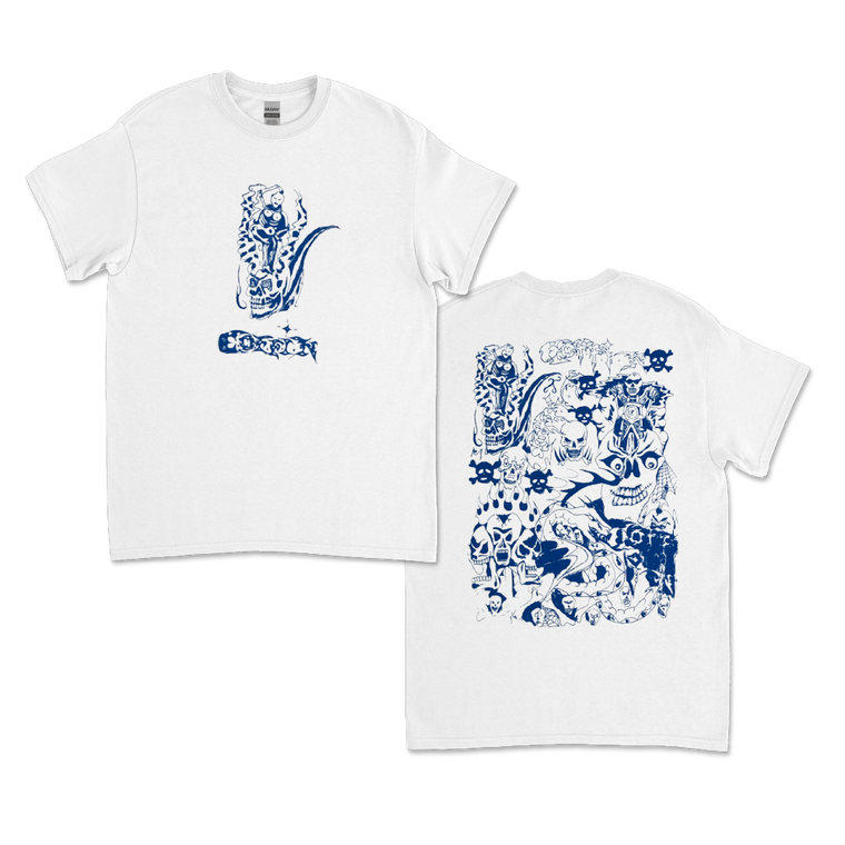 C.O.F.F.I.N / Blue on White T-Shirt