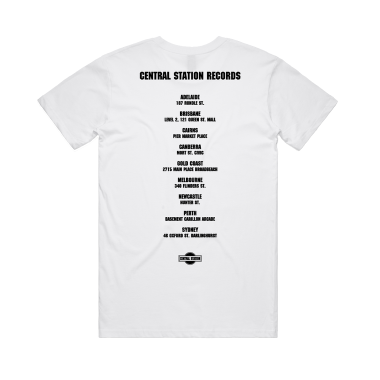 Central Station Records / Old School Logo & Store White T-Shirt