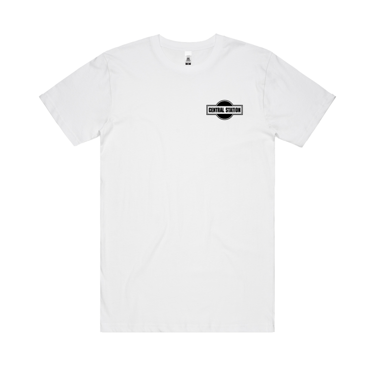 Central Station Records / Old School Logo & Store White T-Shirt