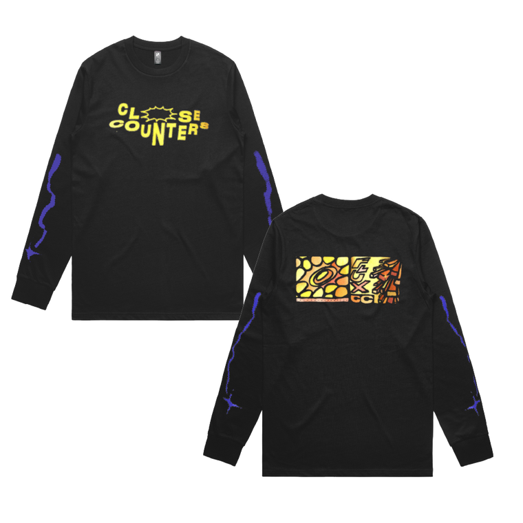 Close Counters / FLUX Long Sleeve Black Tee