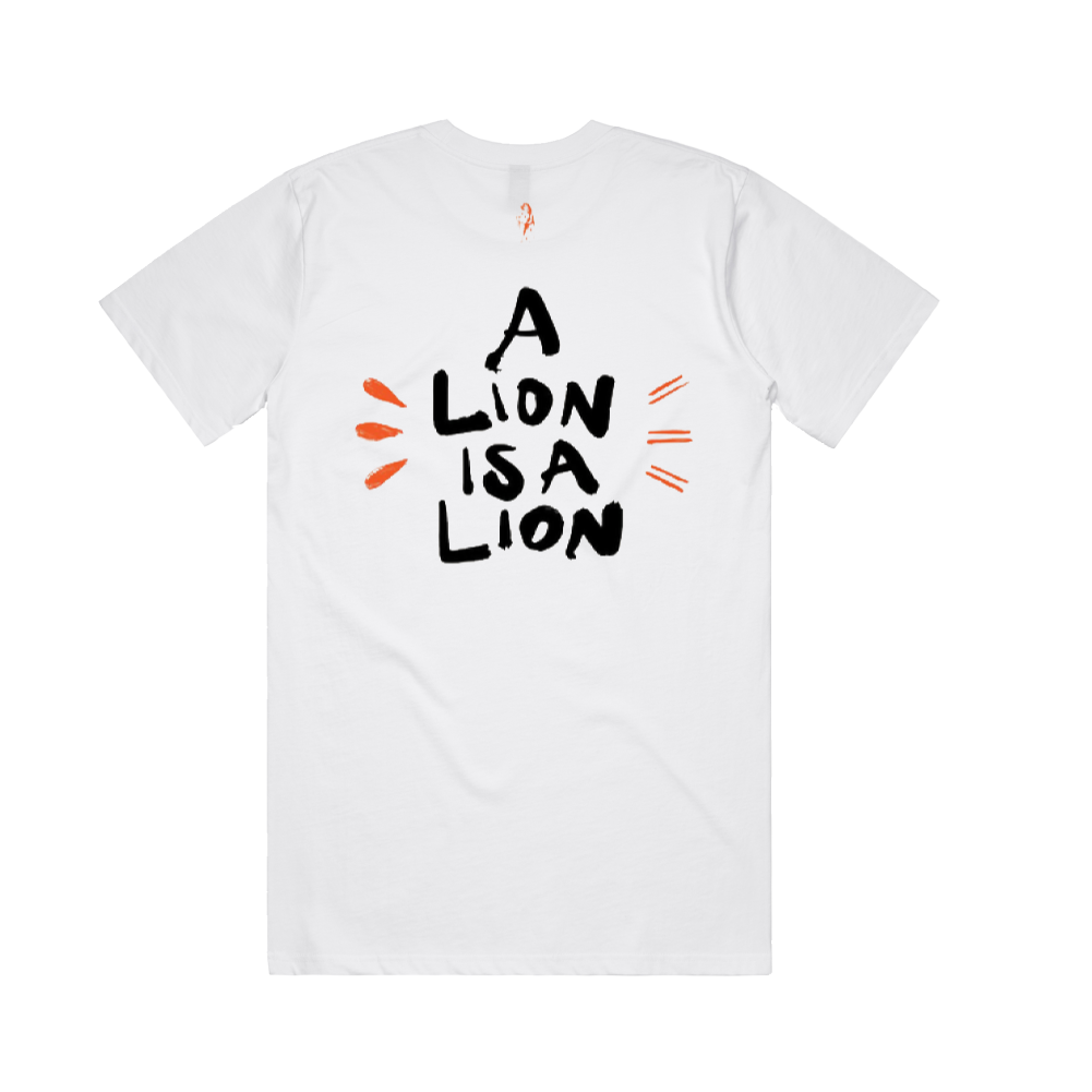 Cool Out Sun / A Lion is a Lion White T-Shirt