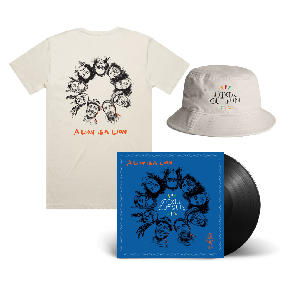 Cool Out Sun / A Lion is a Lion LP Black Vinyl, Faces T-Shirt & Bucket Hat Bundle  ***PRE-ORDER***