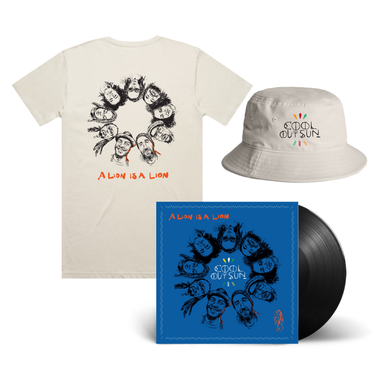 Cool Out Sun / A Lion is a Lion LP Black Vinyl, Faces T-Shirt & Bucket Hat Bundle  ***PRE-ORDER***