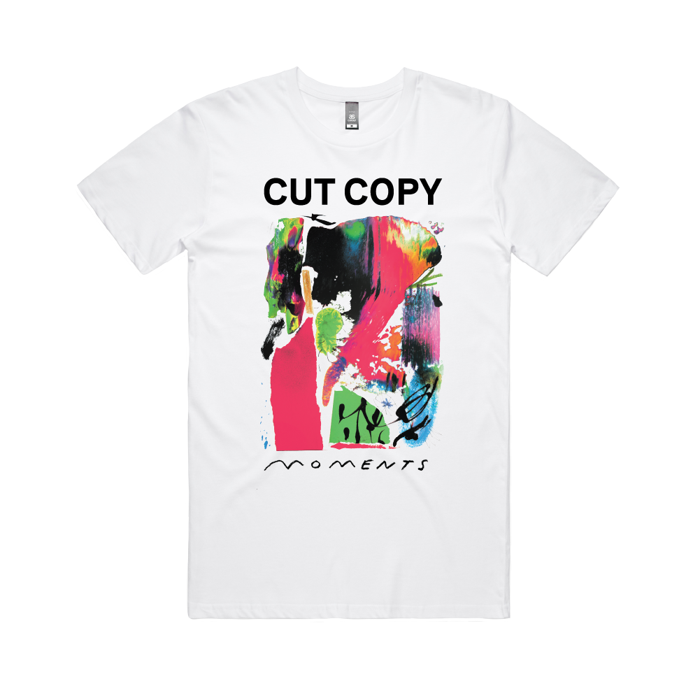 Cut Copy / Moments Red LP, White T-Shirt and Tote Bag