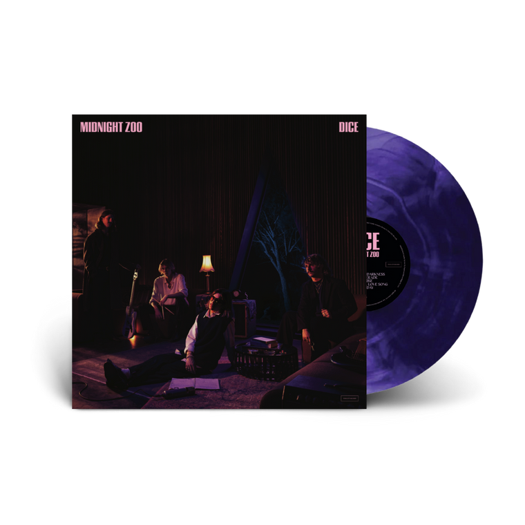 DICE / Midnight Zoo LP Purple & Black Marble Vinyl & Martini White T-Shirt Bundle