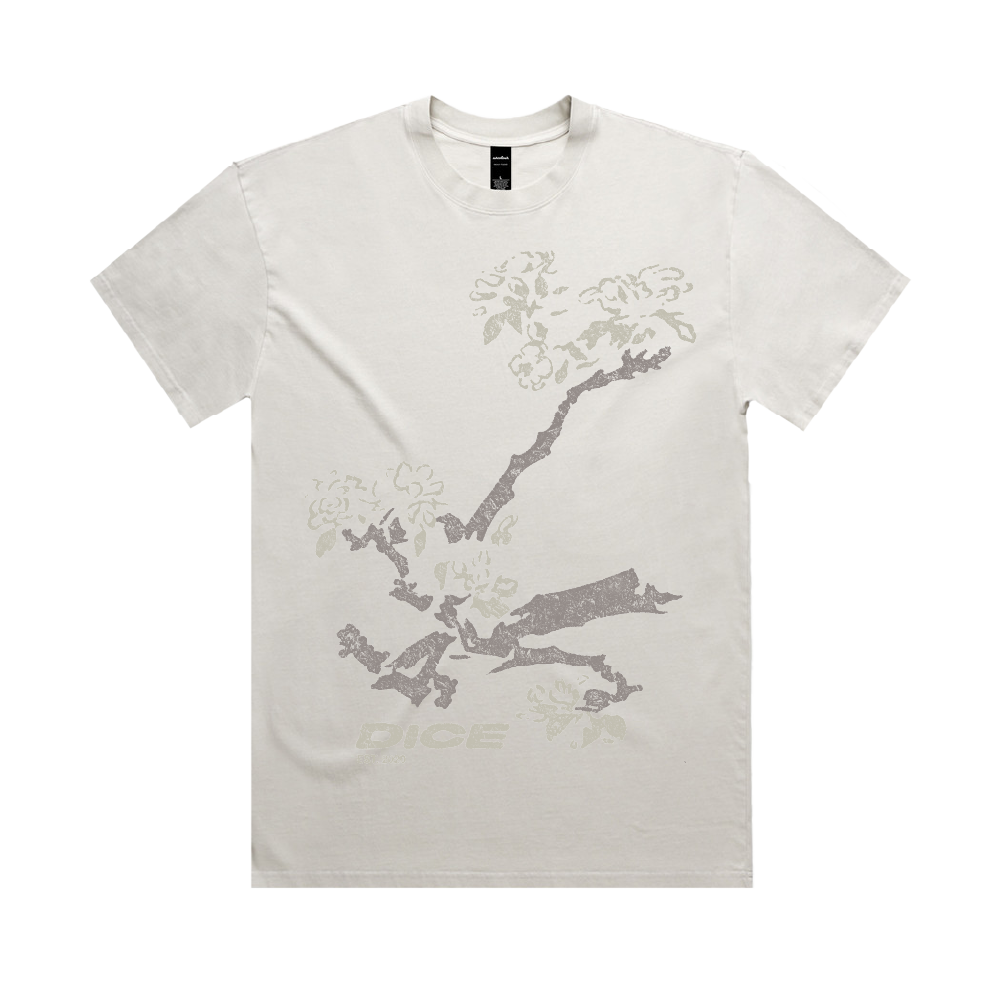 DICE / Flower Faded Bone T-Shirt