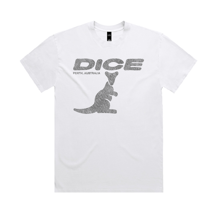 DICE / Kangaroo Faded White T-Shirt