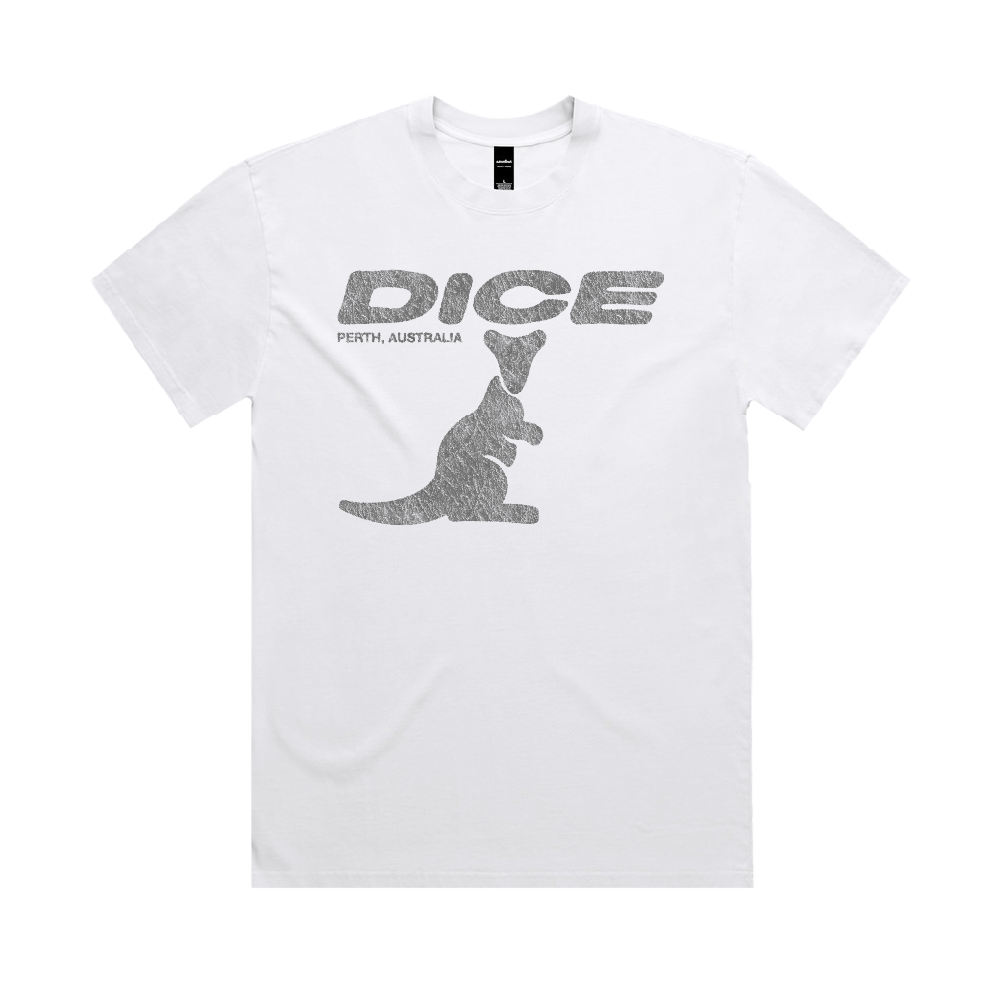DICE / Kangaroo Faded White T-Shirt
