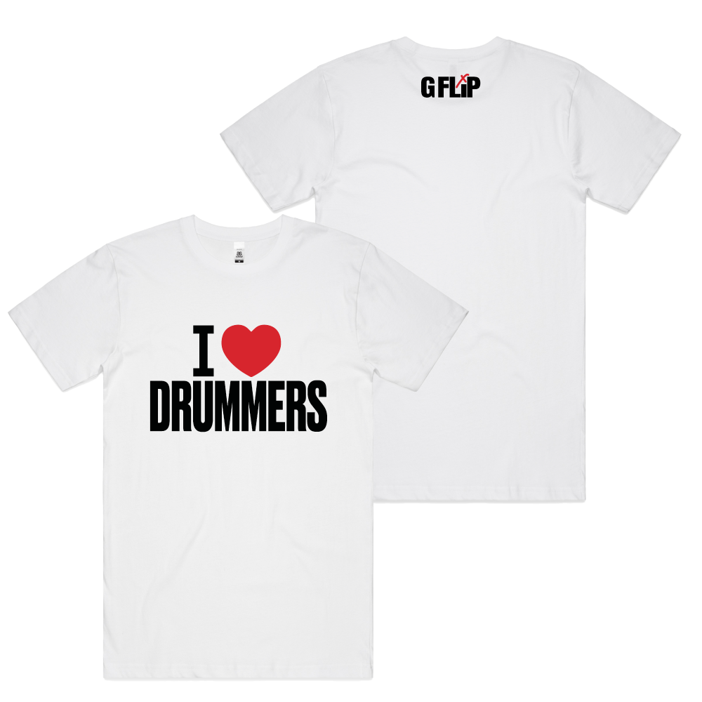 G Flip / I Love Drummers White Tour T-Shirt