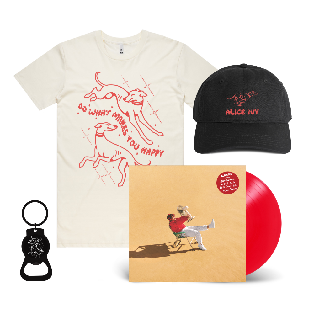 Alice Ivy / Do What Makes You Happy LP Vinyl, T-Shirt, Cap & Bottle Opener Keychain Bundle ***PRE-ORDER***