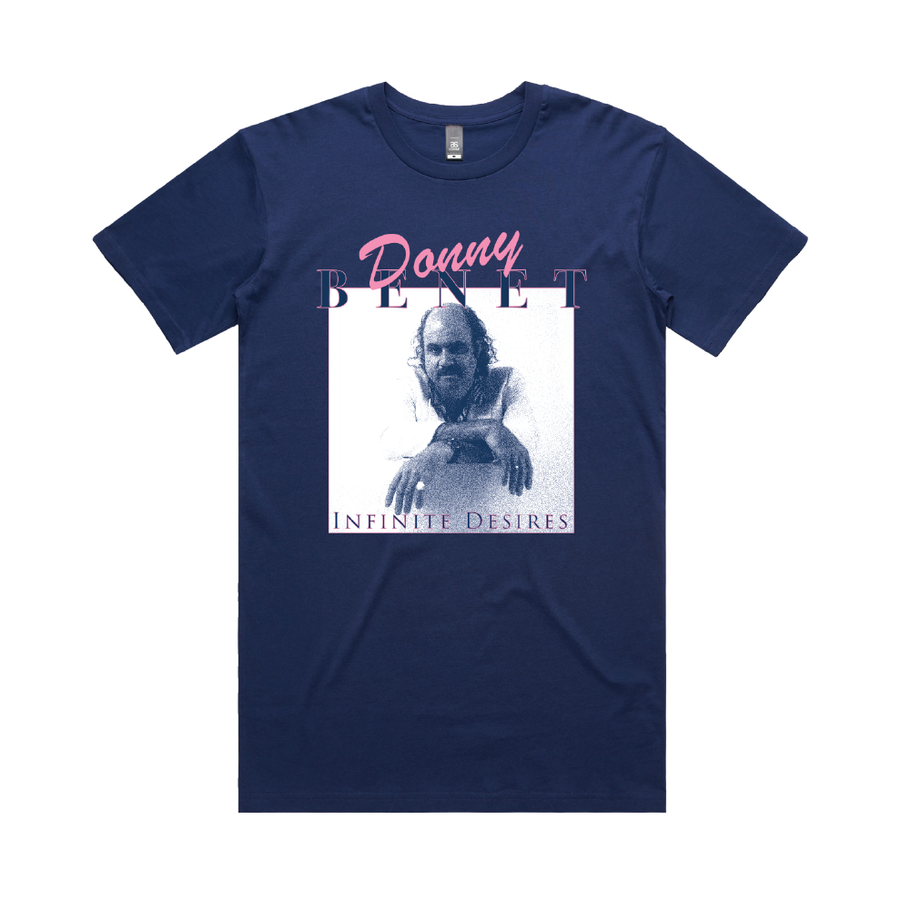 Donny Benét / Infinite Desires LP Black Vinyl & Blue T-Shirt Bundle