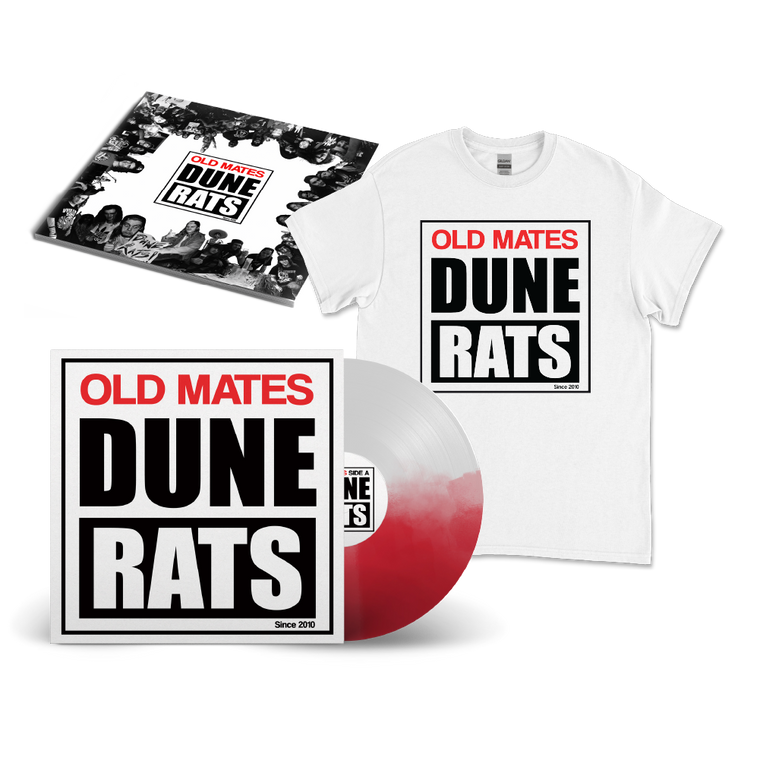 Dune Rats / Old Mates LP, Coffee Table Book & White T-Shirt Bundle