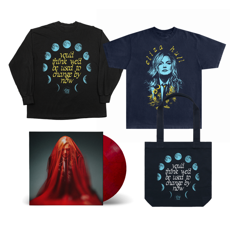 Eliza Hull / You'd Think We'd Be Used To Change By Now LP Red Marble Vinyl, T-Shirt, Longsleeve and Tote Bundle ***PRE-ORDER***